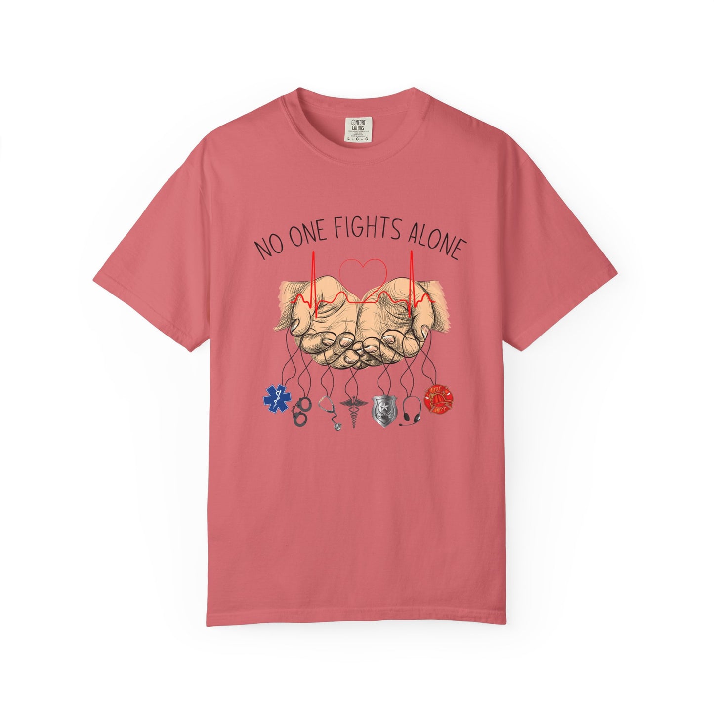 COMFORT COLORS - No One Fights Alone T-Shirt — Supportive Cancer Awareness Tee