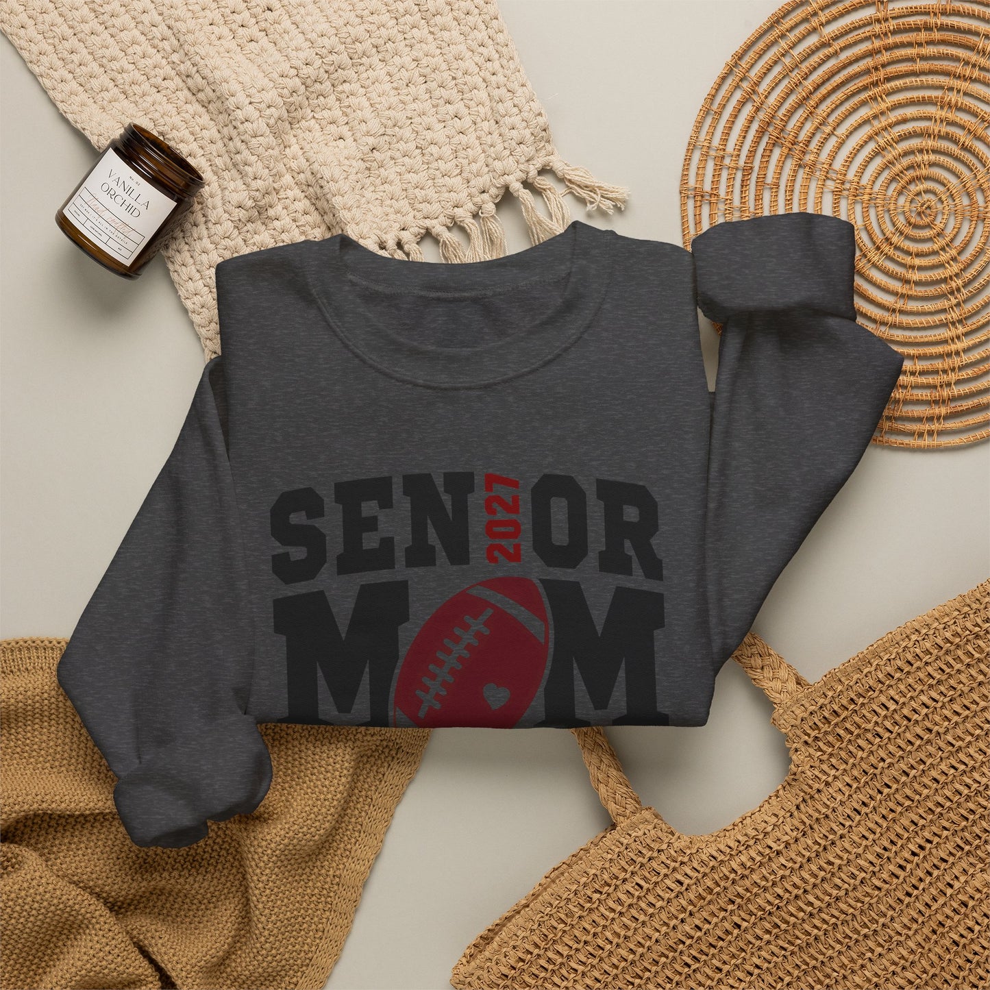 GILDAN - Senior Mom Football Crewneck Sweatshirt — "The Final Season" 2024