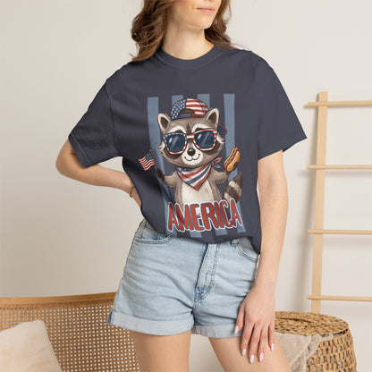 COMFORT COLORS - Patriotic Raccoon America T-Shirt
