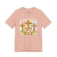 BELLA  CANVAS - Easter Bunny Kneeling at Crosses T‑Shirt — Christian Easter Faith Tee