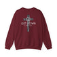 GILDAN - GET DOWN IN THE GOSPEL ADULT SWEATSHIRT GRAY CAMO CROSS