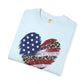 COMFORT COLORS - Patriotic Leopard Flag Heart T-Shirt — American Flag Heart Graphic Tee
