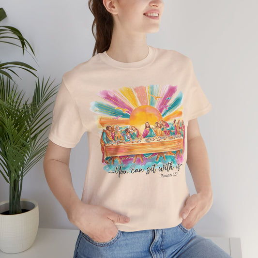 BELLA CANVAS -  The Last Supper Tee — "You can sit with us" Christian Graphic T-Shirt