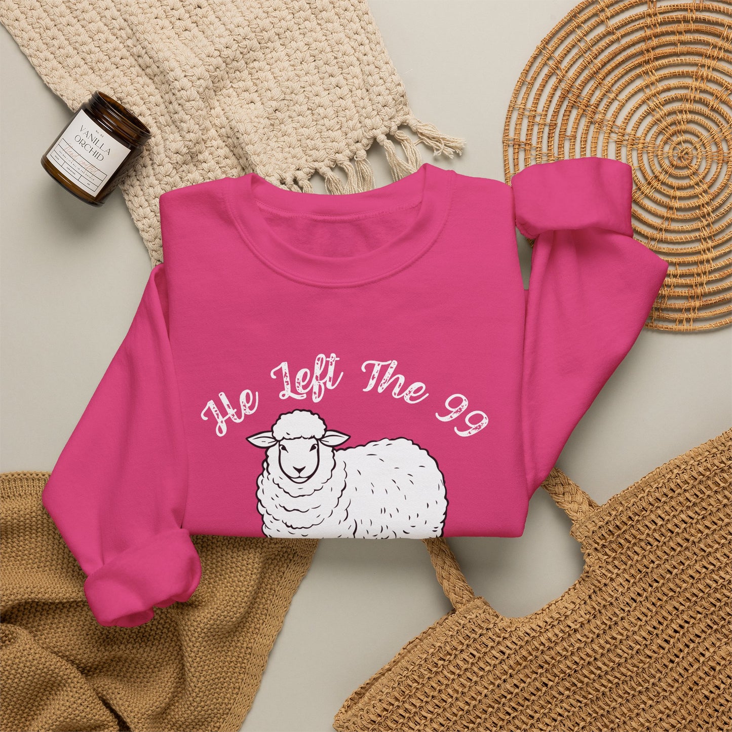 GILDAN -HE LEFT THE 99 WHITE FONT ADULT SWEATSHIRT