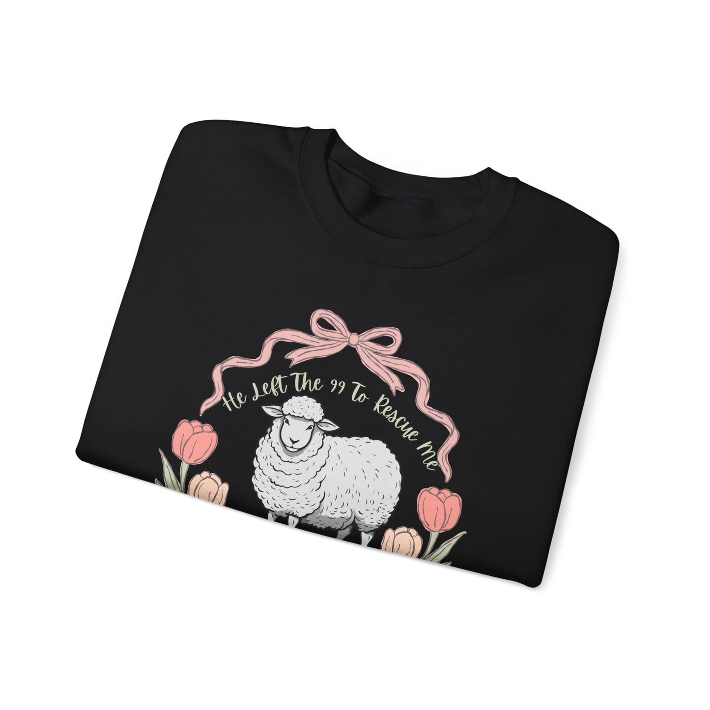 HE LEFT THE 99 WITH RIBBON FRAME ADULT SWEATSHIRT - FRONT AND BACK PRINT