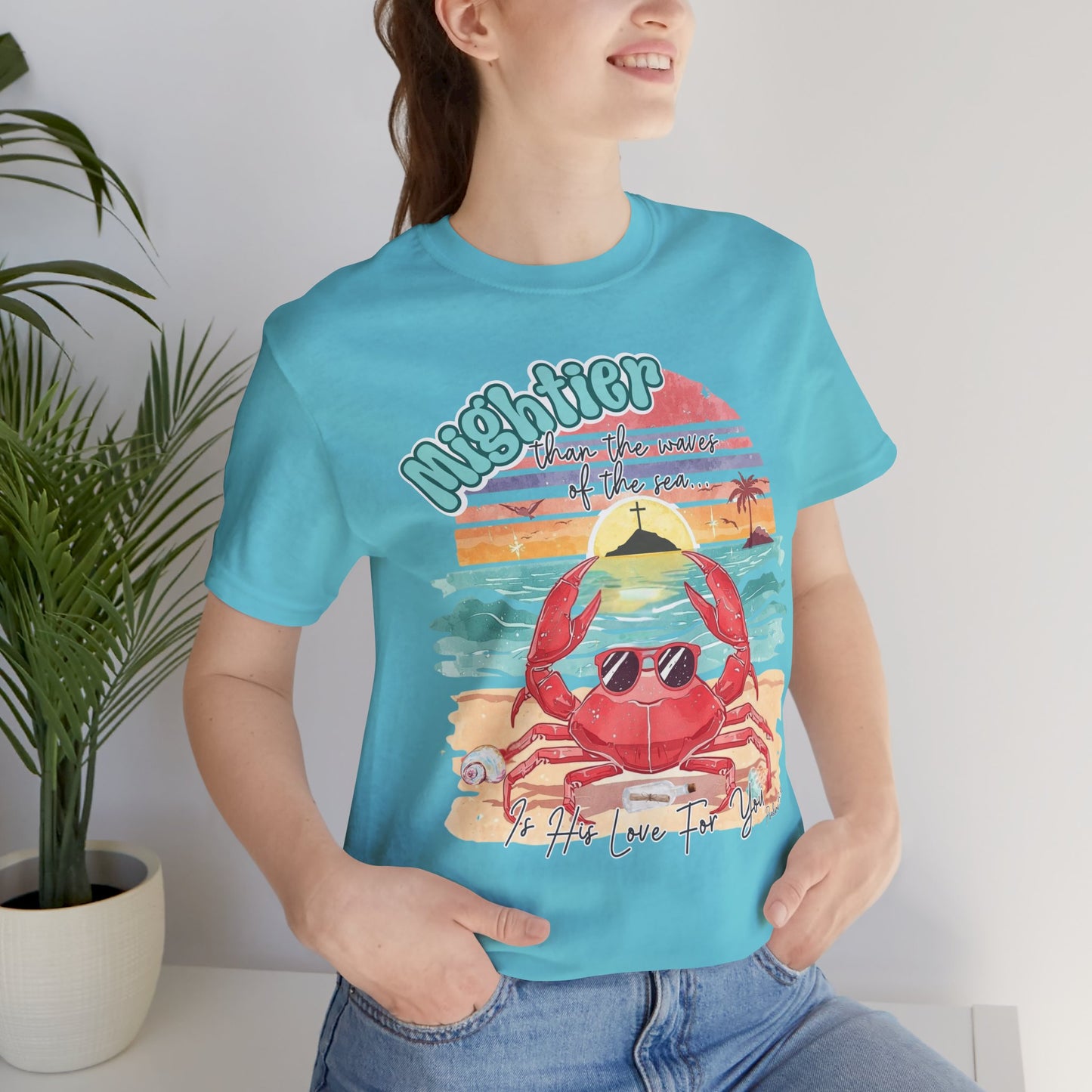 BELLA CANVAS -Crabby Beach Vibes T-Shirt — "Nighter" Sunglasses Crab Sunset Tee