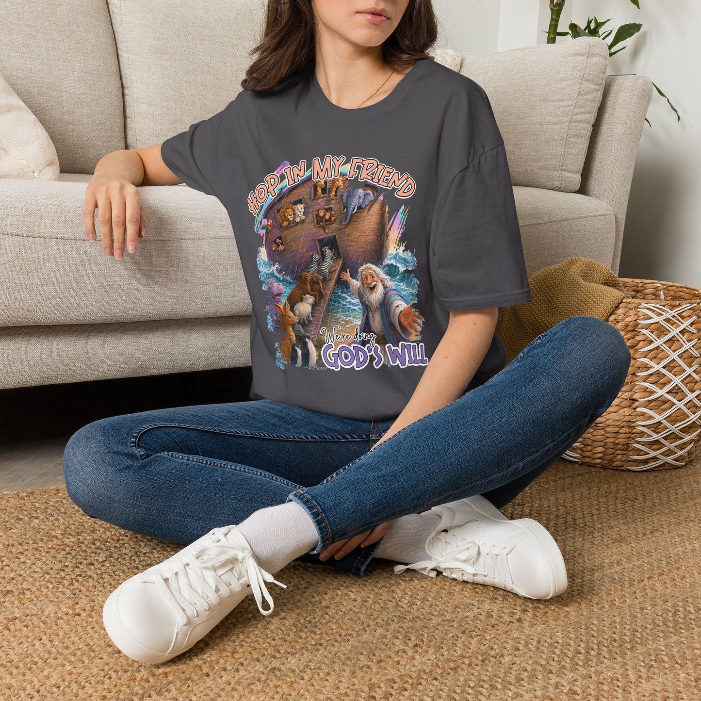 GILDAN - Hop In My Friend T-Shirt — Cute Noah’s Ark Animal Graphic Tee