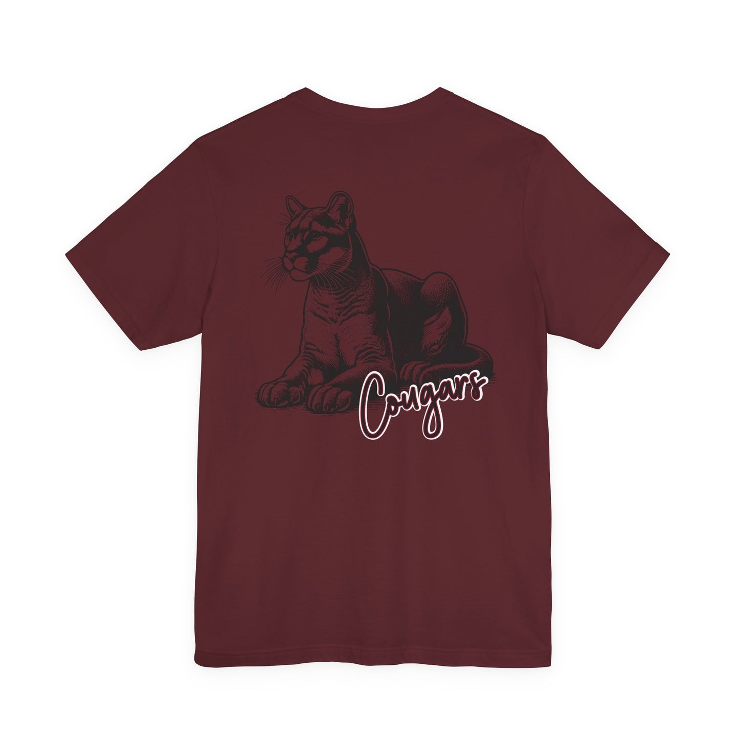 BELLA CANVAS - Cougars Vintage Mascot Tee — Retro Cougar Graphic Short Sleeve Shirt