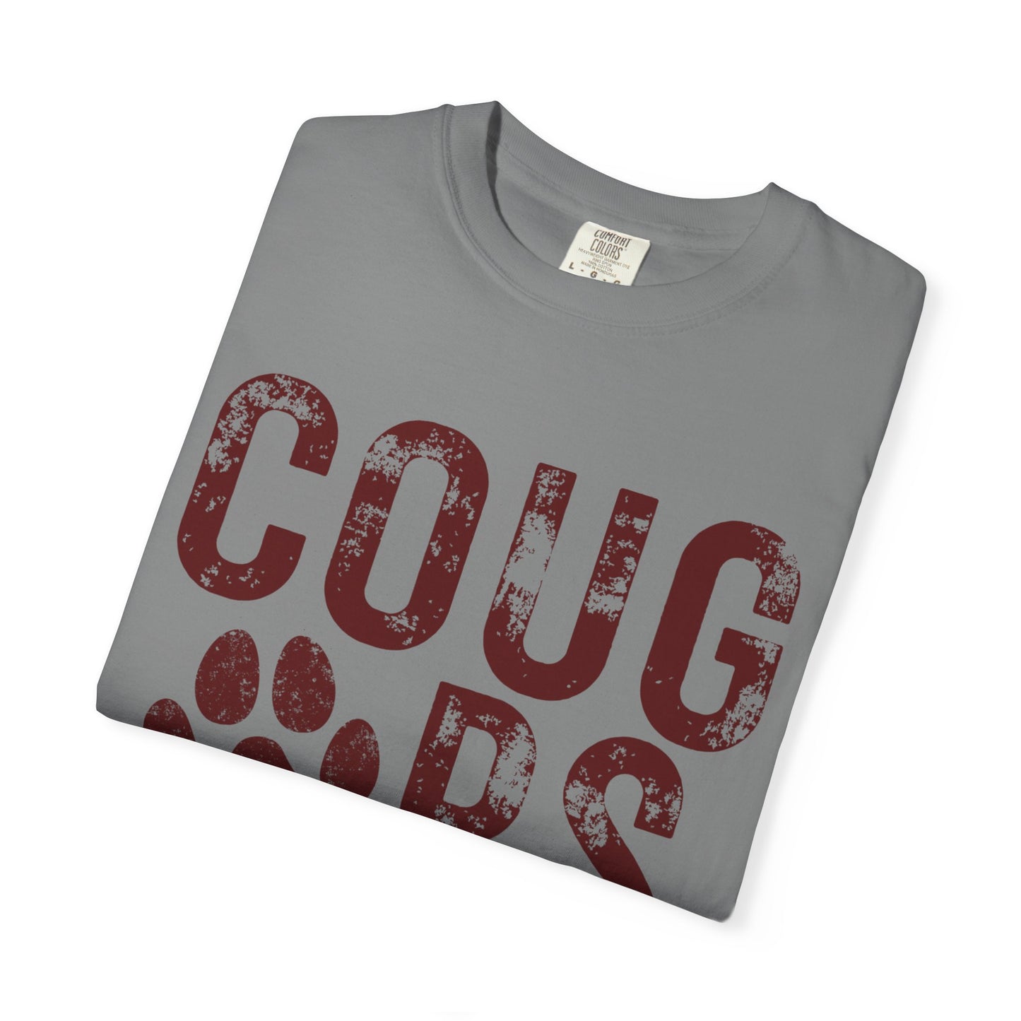COMFORT COLORS - Cougars Distressed Paw T-Shirt