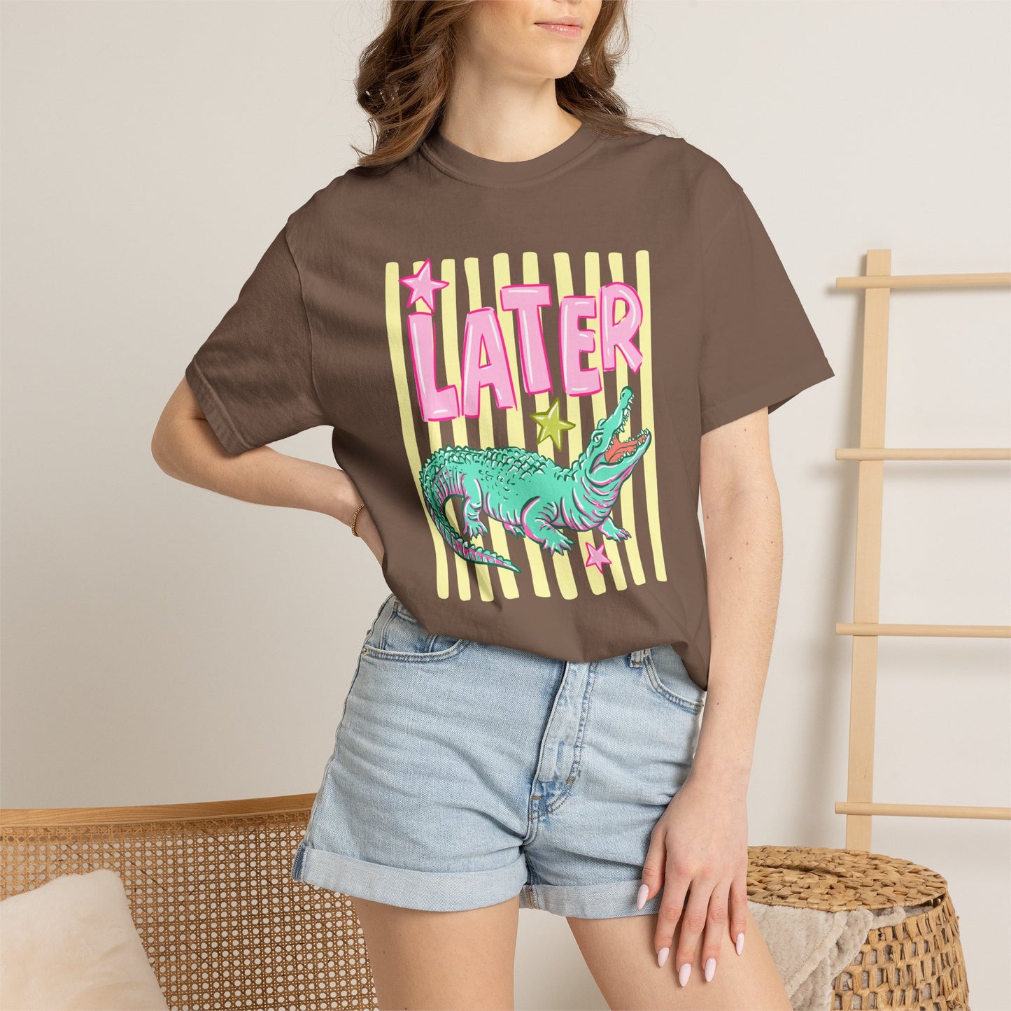 Later Alligator Graphic T-Shirt — "Later" Front / "After While" Back