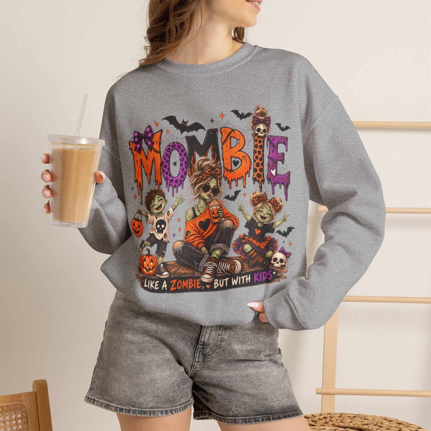 GILDAN - Mombie Halloween Sweatshirt — "Mombie" Zombie Mom Graphic Crewneck