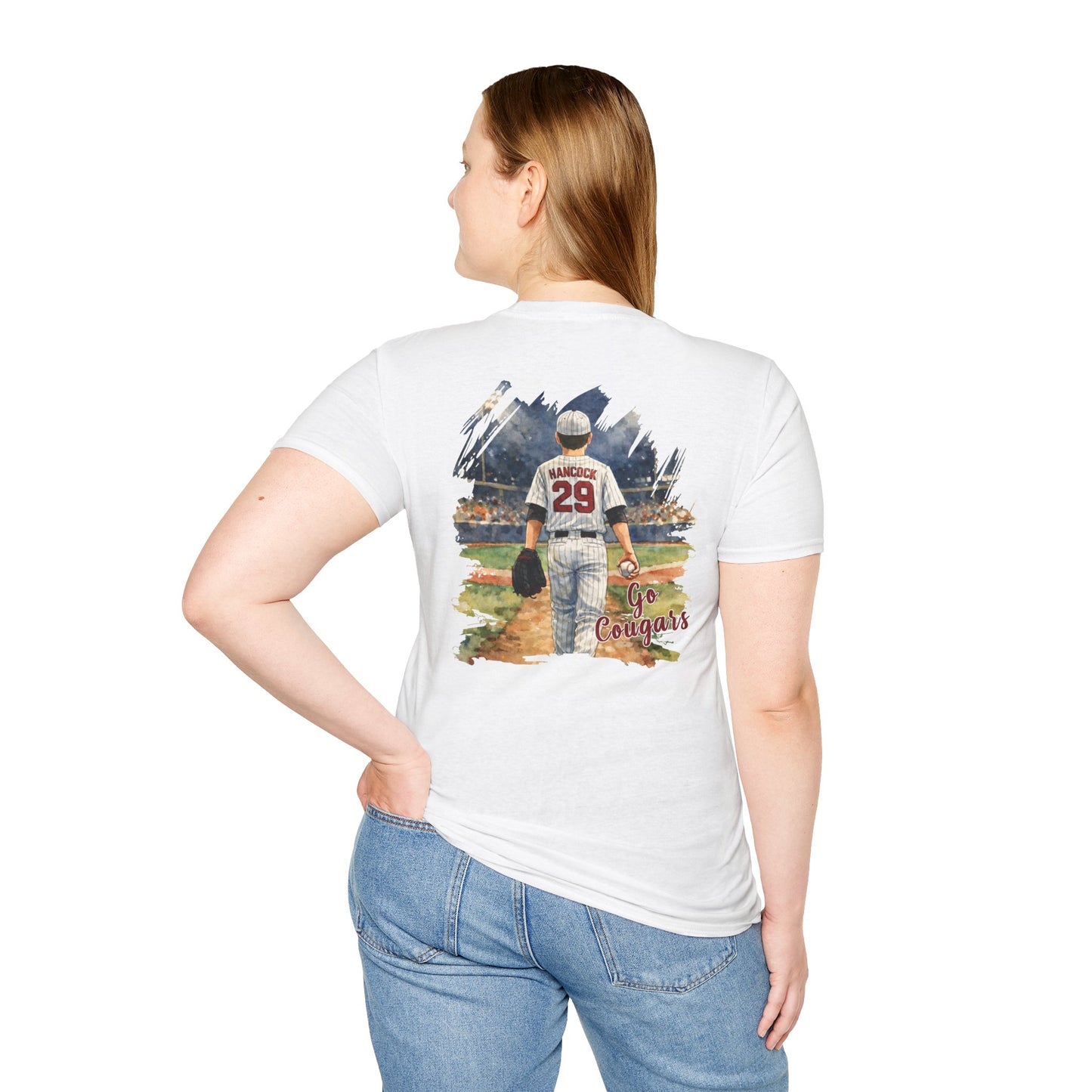 ** PERSONALIZE IT ** Customized Baseball Player Backprint T-Shirt With Front Team Logo