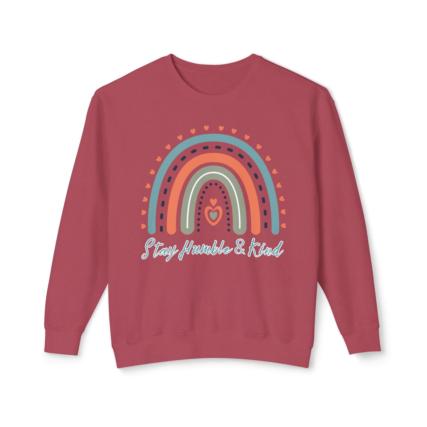 COMFORT COLORS -  Crewneck Sweatshirt - 'Stay Humble & Kind' Pastel Rainbow