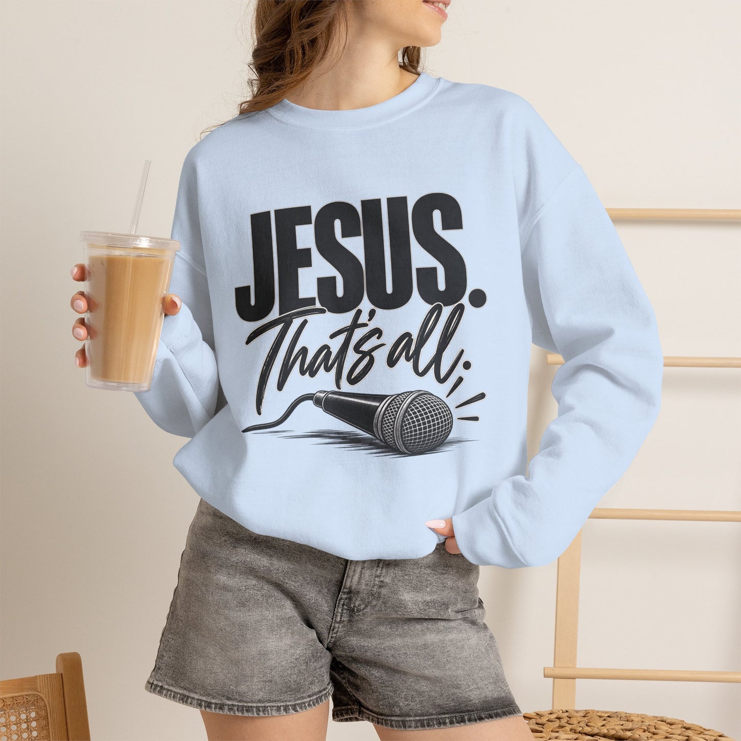 GILDAN - Crewneck Sweatshirt — "Jesus. That's All." Graphic Christian Pullover