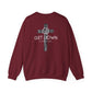 GET DOWN IN THE GOSPEL ADULT SWEATSHIRT GRAY CAMO CROSS