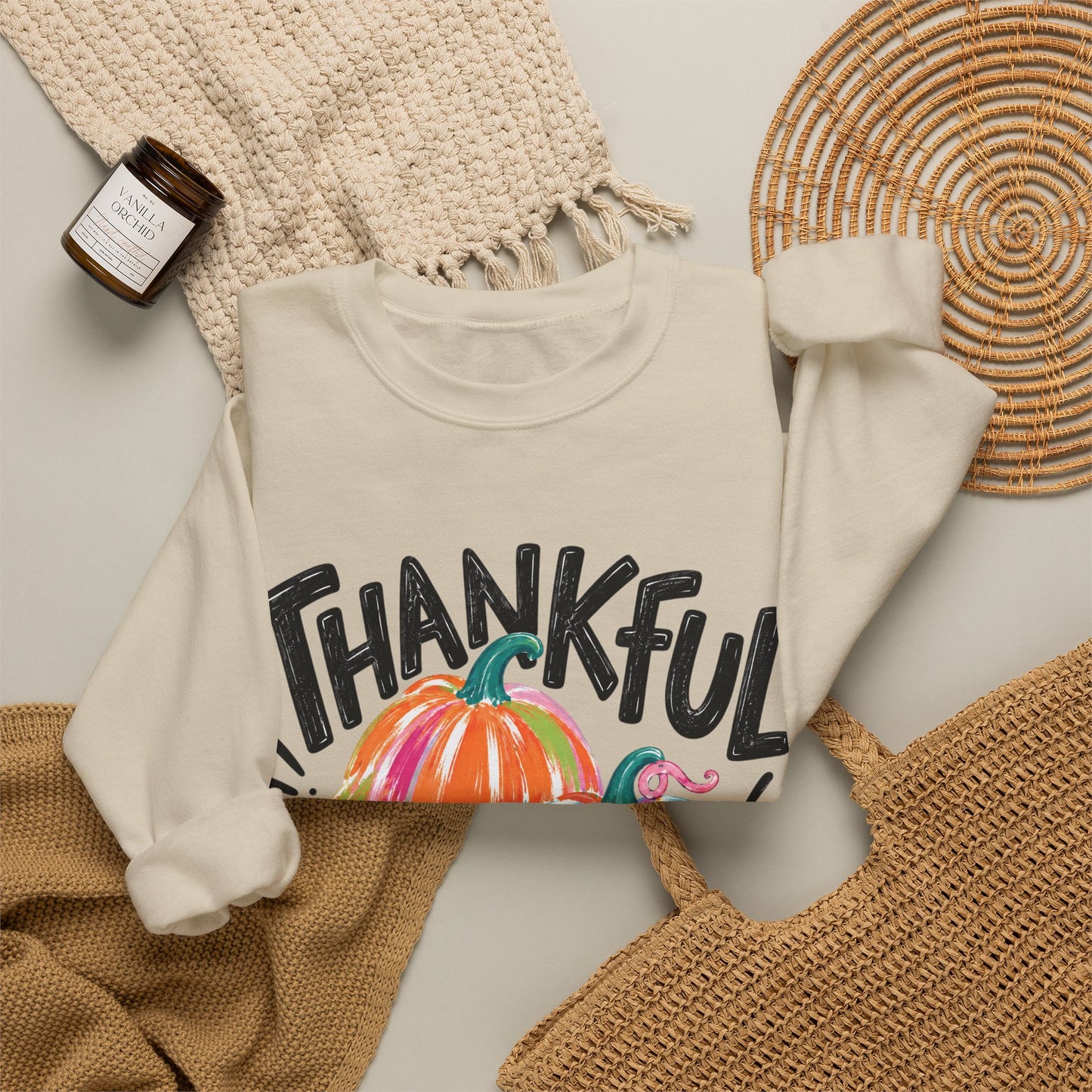 GILDAN - Thankful Pumpkin Crewneck Sweatshirt