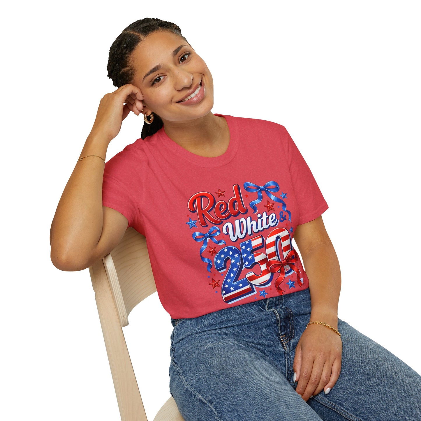 GILDAN - Patriotic "Red White & 4th" T-Shirt — USA Stars & Stripes 4th of July Tee