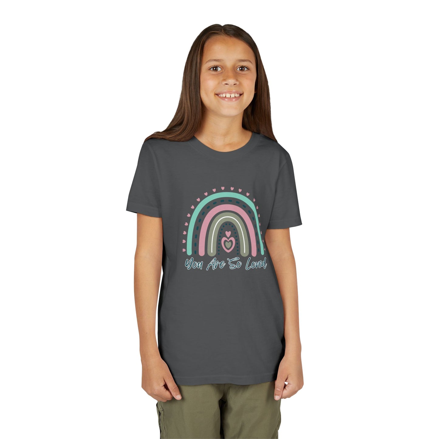 BELLA CANVAS-Youth Tee — Pastel Rainbow “You Are So Loved” Kids T‑Shirt