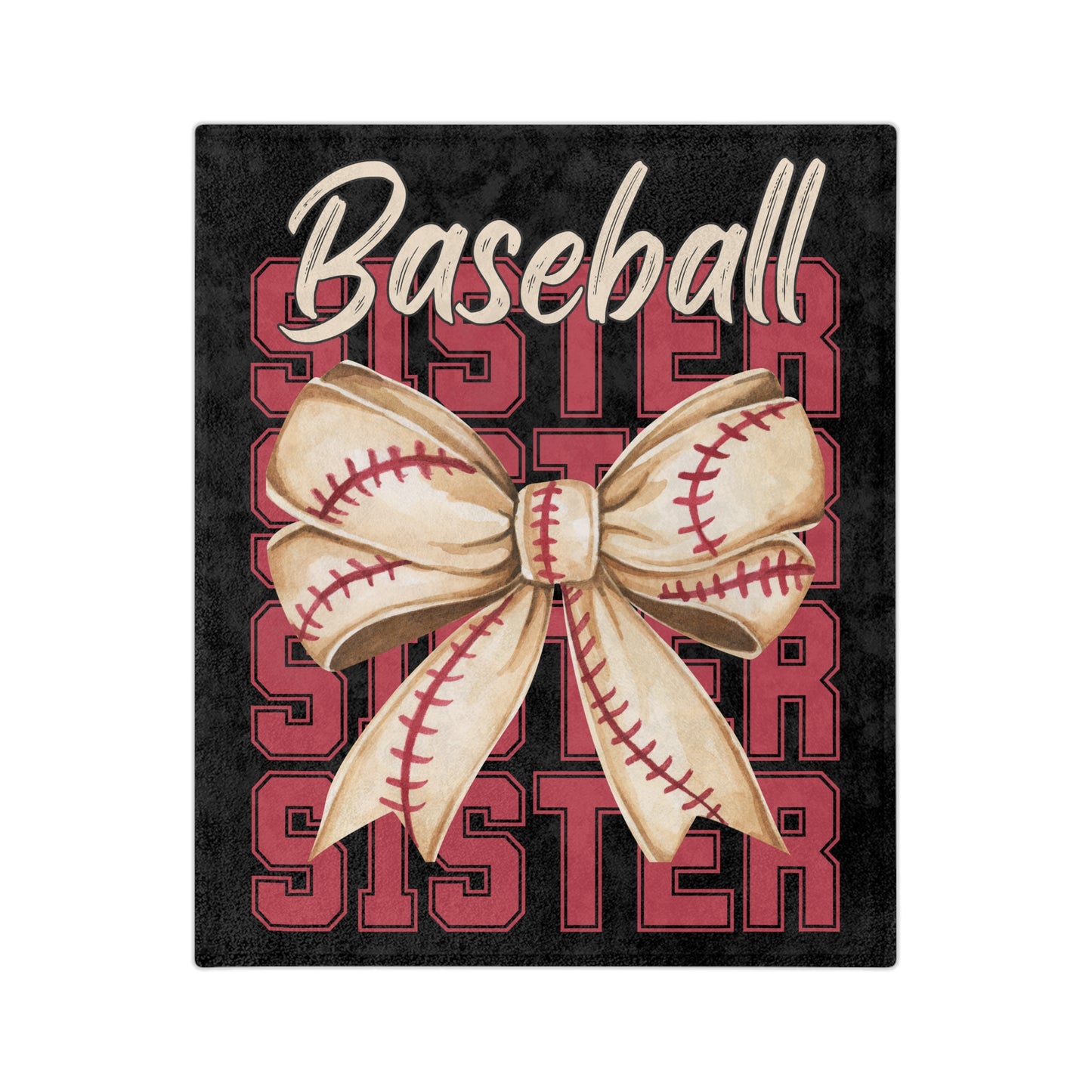 Baseball Sister Microfiber Blanket — Soft Velveteen Throw for Sports Sisters, Game Day Gift