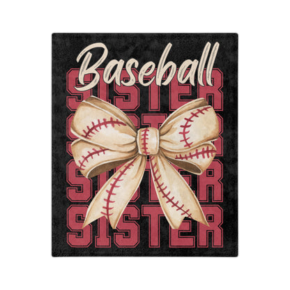 Baseball Sister Microfiber Blanket — Soft Velveteen Throw for Sports Sisters, Game Day Gift