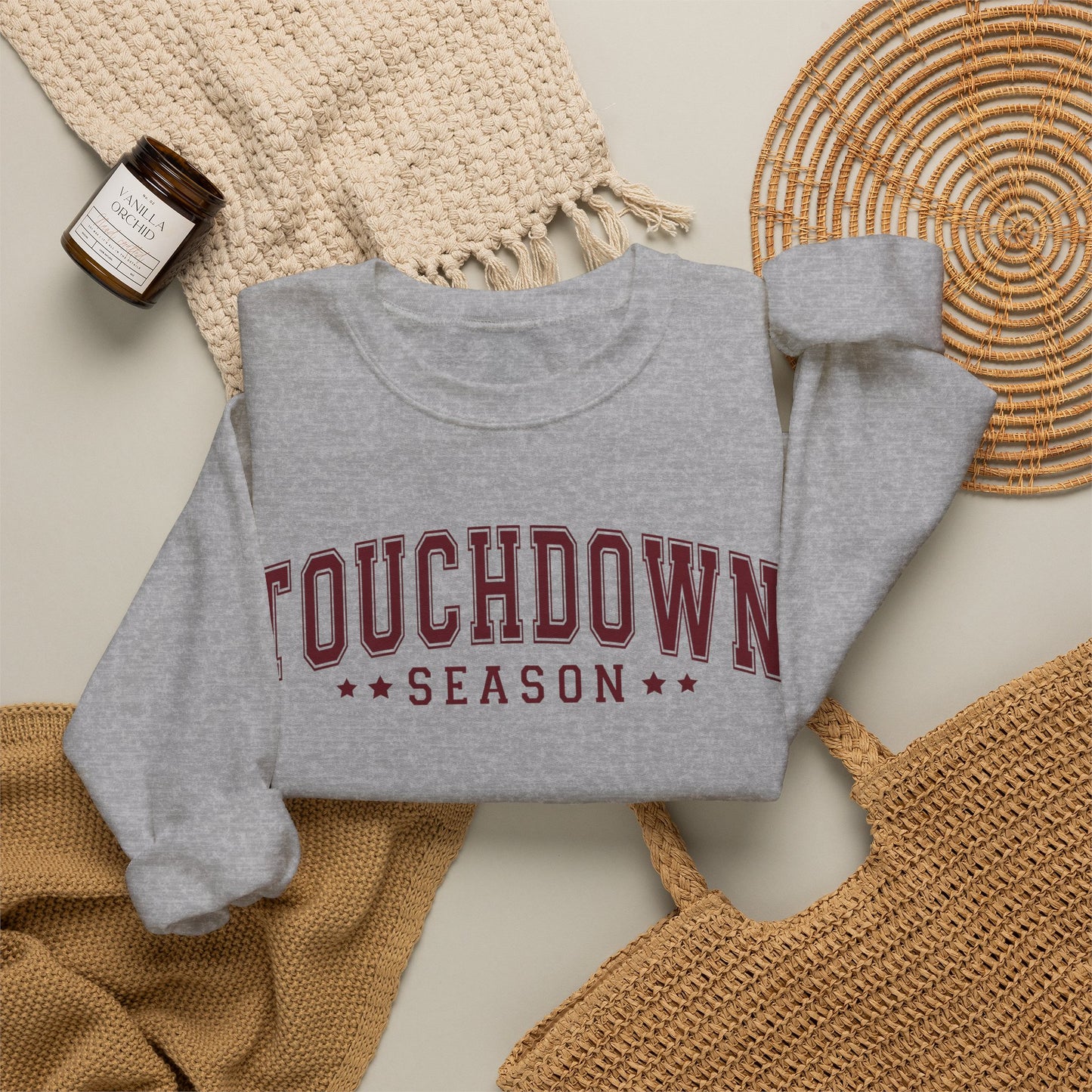 GILDAN - Touchdown Season Crewneck Sweatshirt — Football Game Day Pullover