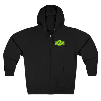 *** SPECIAL ORDER - JENNIFER KEITH - *** M2M Neon Logo Zip Hoodie — White Graphic Zip-Up Hoodie