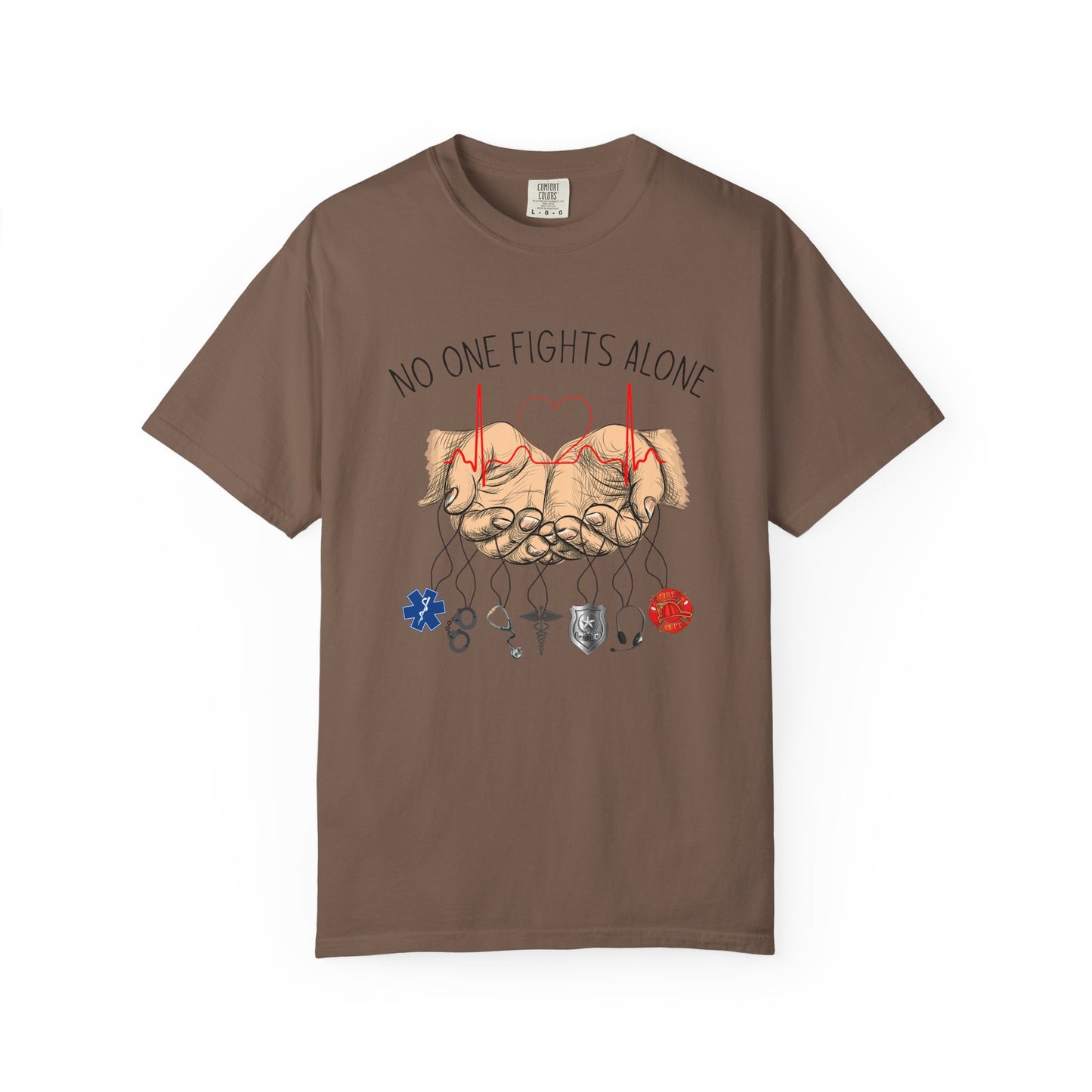 COMFORT COLORS - No One Fights Alone T-Shirt — Supportive Cancer Awareness Tee