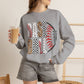 GILDAN - Baseball Leopard Print Crewneck Sweatshirt