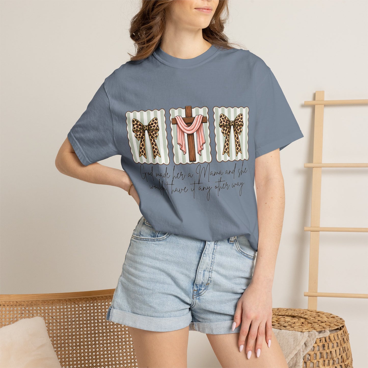 COMFORT COLORS - Graphic T-Shirt — "God Made Me a Mom and She Wouldn’t Have It Any Other Way" Gift Tee