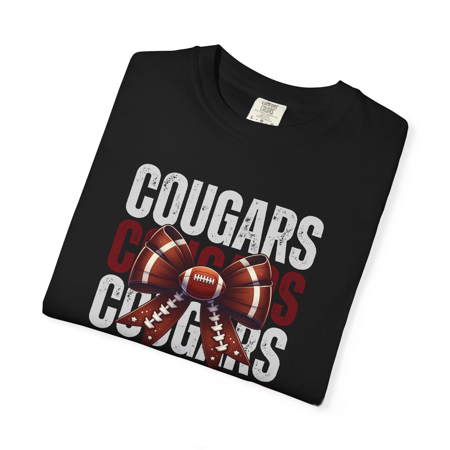 COMFORT COLORS - Cougars Football Bow T-Shirt