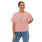COMFORT COLOR - Nurse Boxy Tee — Floral Stethoscope Graphic for Women, "Nurse" Gift