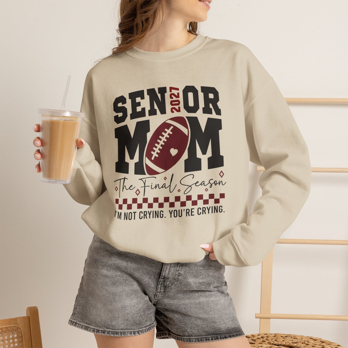 GILDAN - Senior Mom Football Crewneck Sweatshirt — "The Final Season" 2024