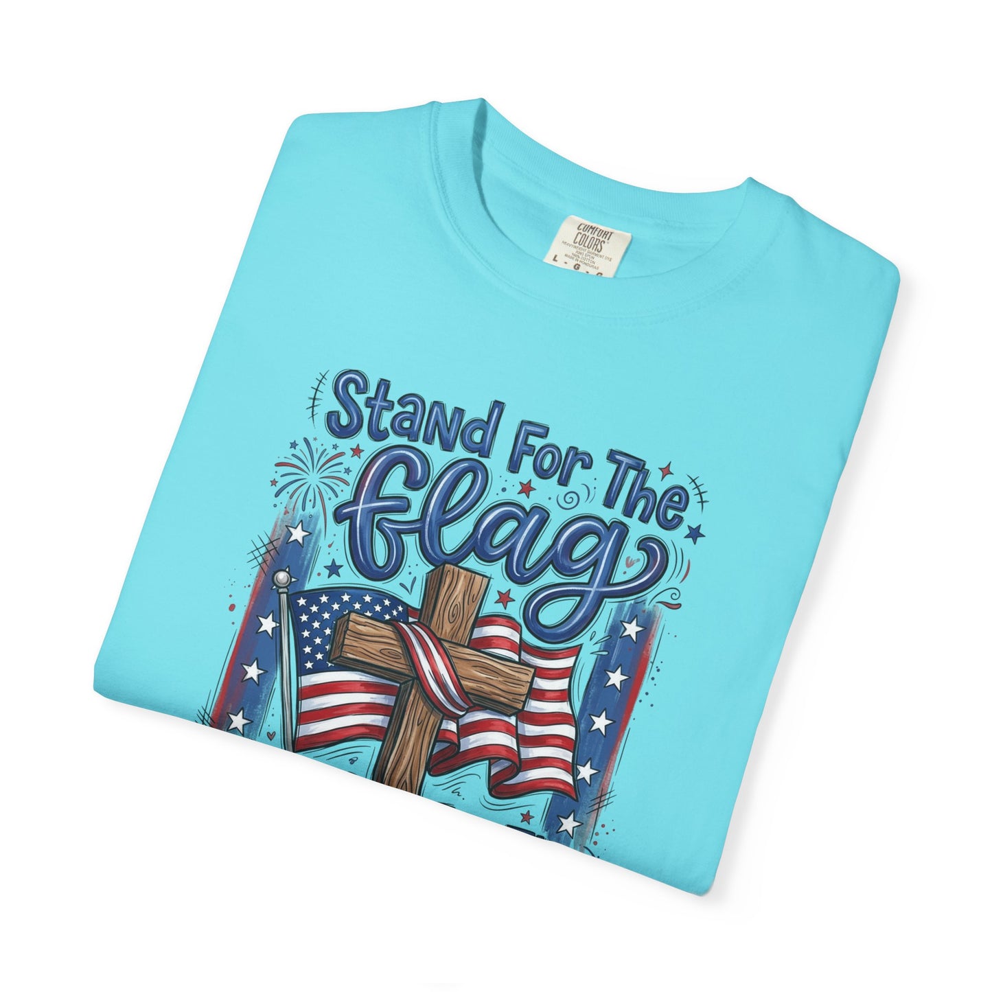 COFORT COLORS - Stand For The Flag Kneel For The Cross T-Shirt