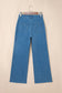 Dark Brown Retro Washed Patch Pocket Loose Jeans