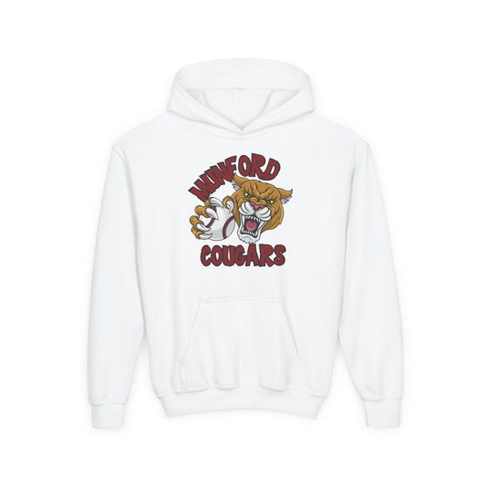 ***DO NOT ORDER THIS SHIRT - CONTACT ME @REFININGFAITHCOMPANY@GMAIL.COM TO PERSONALIZE THIS *** Youth Cougar Hoodie - Winford Cougars Mascot Sweatshirt with Custom Back Name & Number