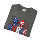 COMFORT COLORS - American Flag Nurse T-Shirt – Patriotic Stethoscope & Bow Healthcare Tee