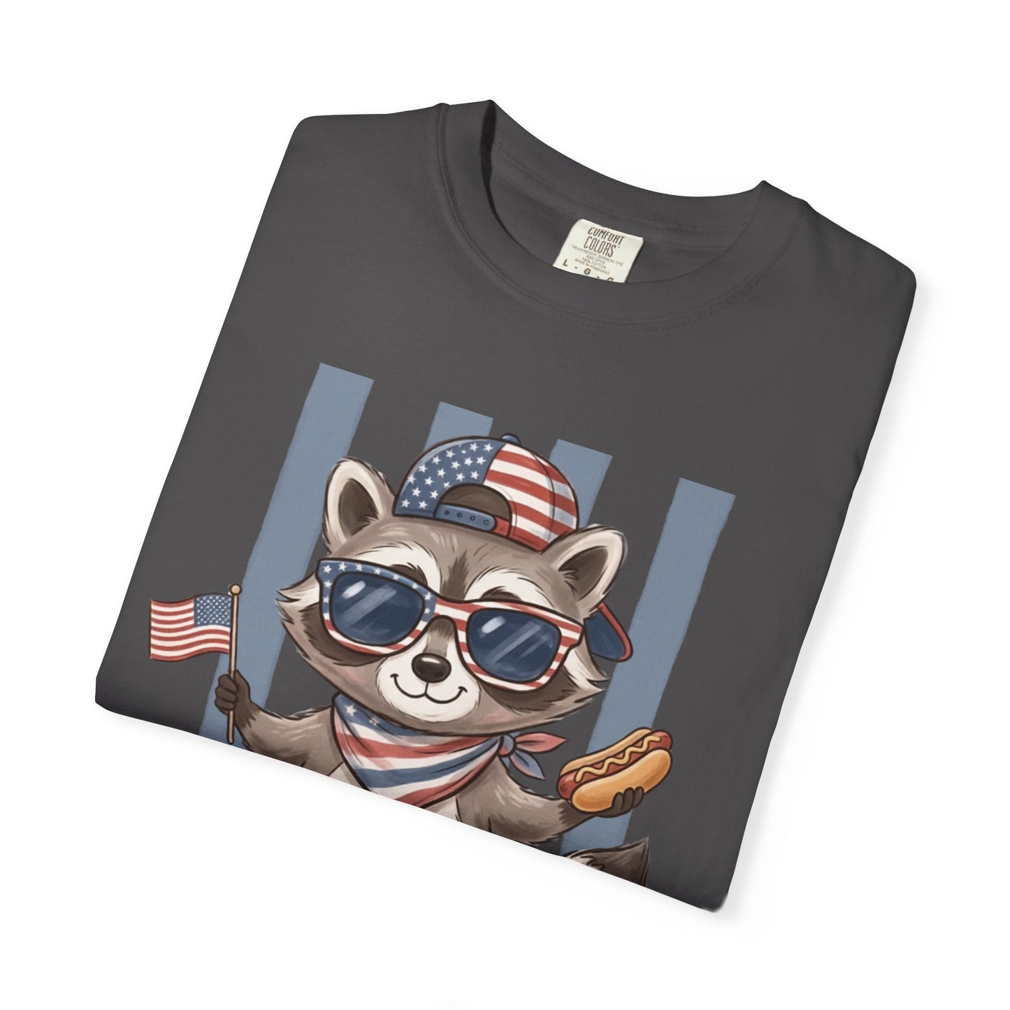 COMFORT COLORS - Patriotic Raccoon America T-Shirt