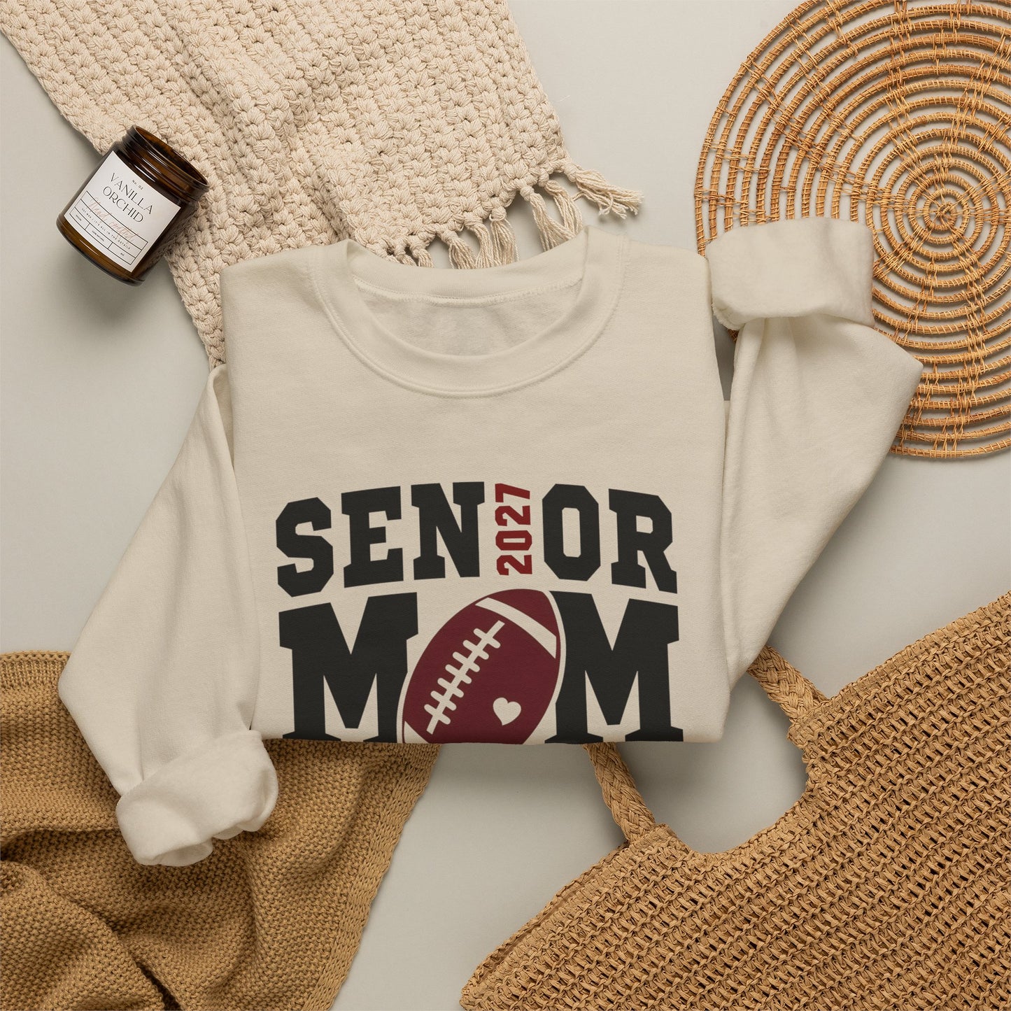 GILDAN - Senior Mom Football Crewneck Sweatshirt — "The Final Season" 2024