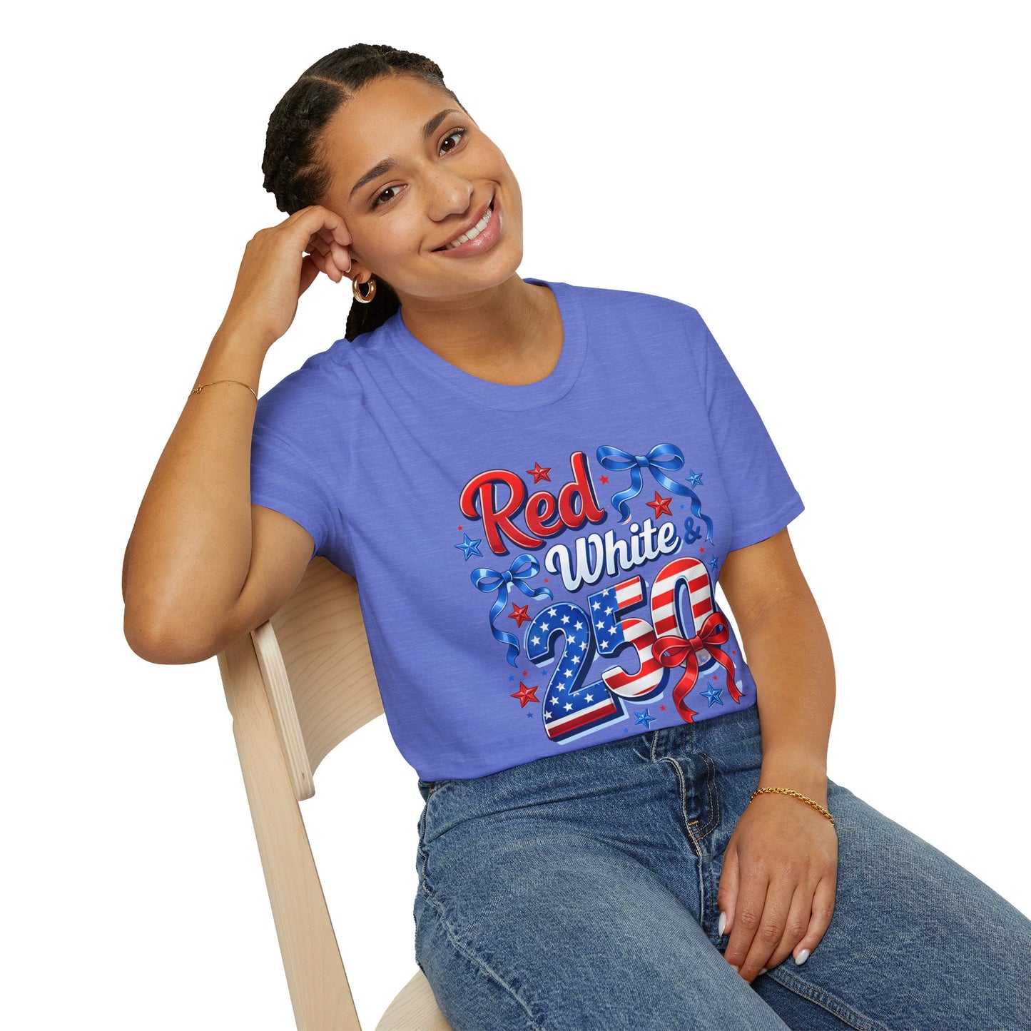 GILDAN - Patriotic "Red White & 4th" T-Shirt — USA Stars & Stripes 4th of July Tee