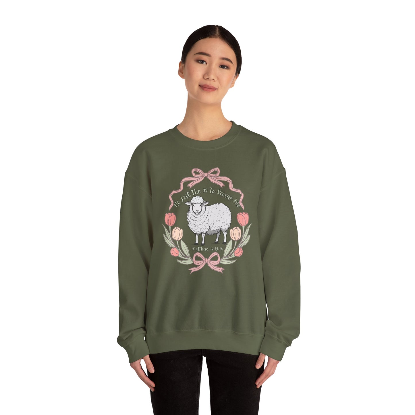 HE LEFT THE 99 WITH RIBBON FRAME ADULT SWEATSHIRT - FRONT AND BACK PRINT