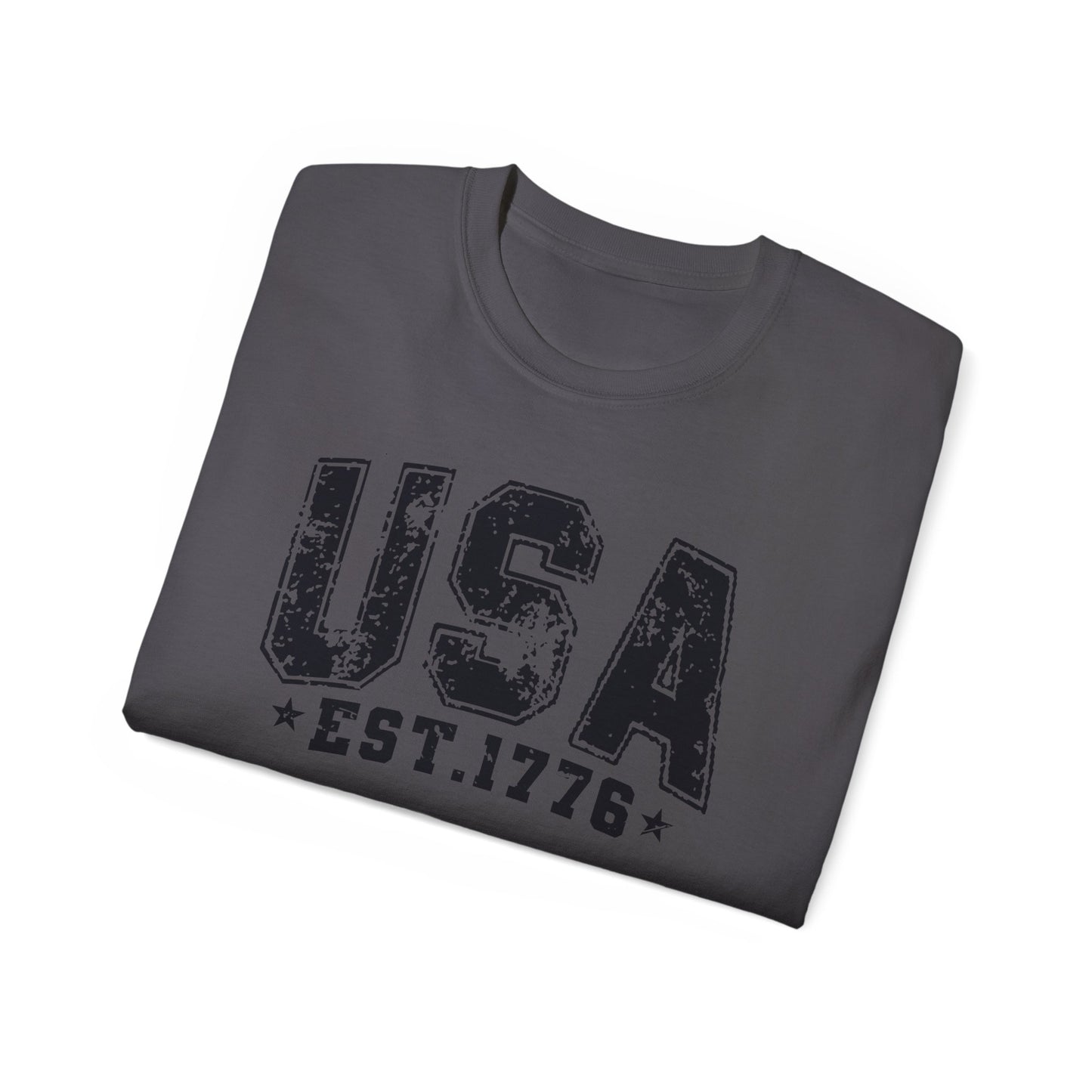 GILDAN - USA EST.1776 T-Shirt — Vintage Patriotic American Tee for 4th of July
