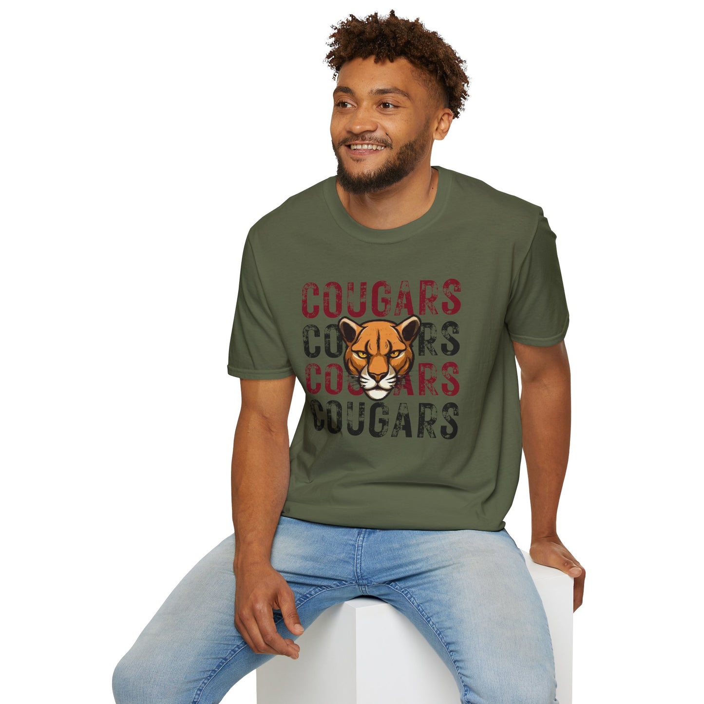 Cougars Vintage Mascot T-Shirt — Retro Cougar Graphic Tee