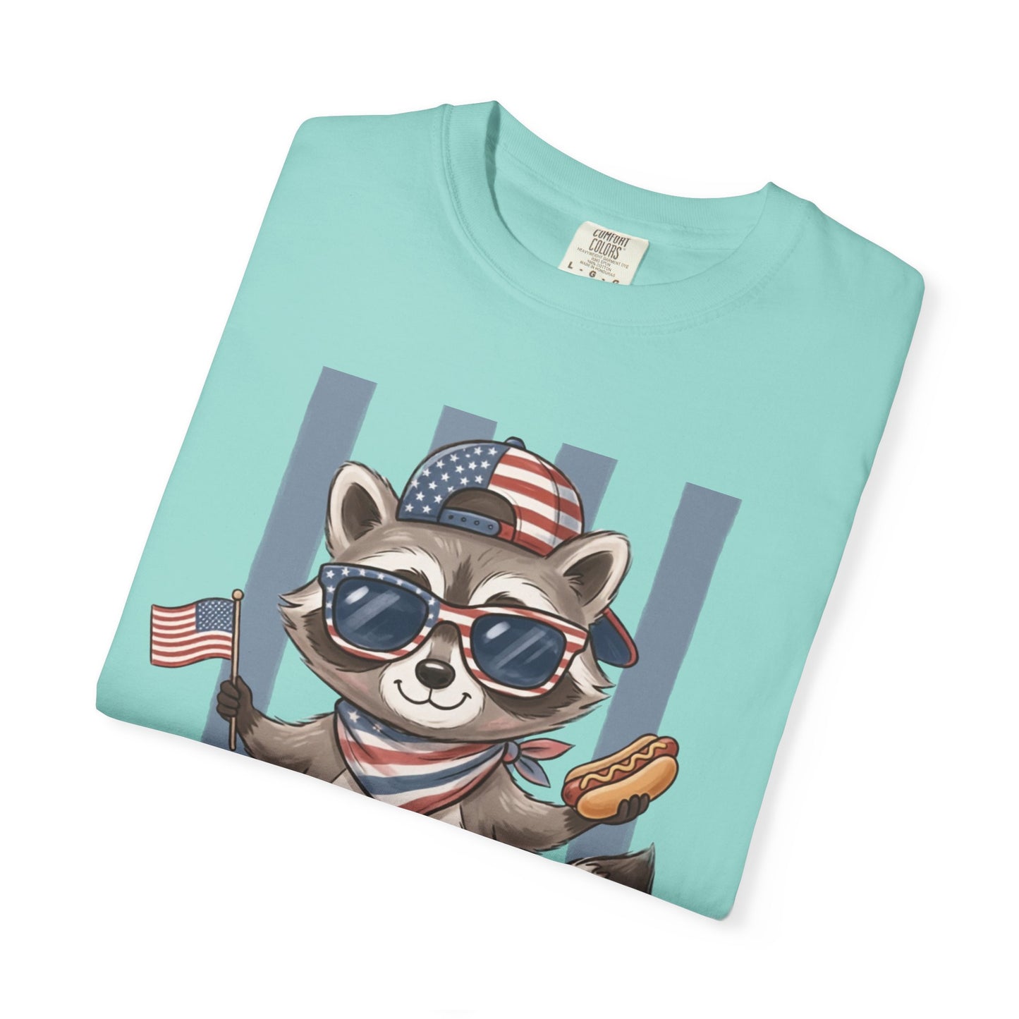 COMFORT COLORS - Patriotic Raccoon America T-Shirt