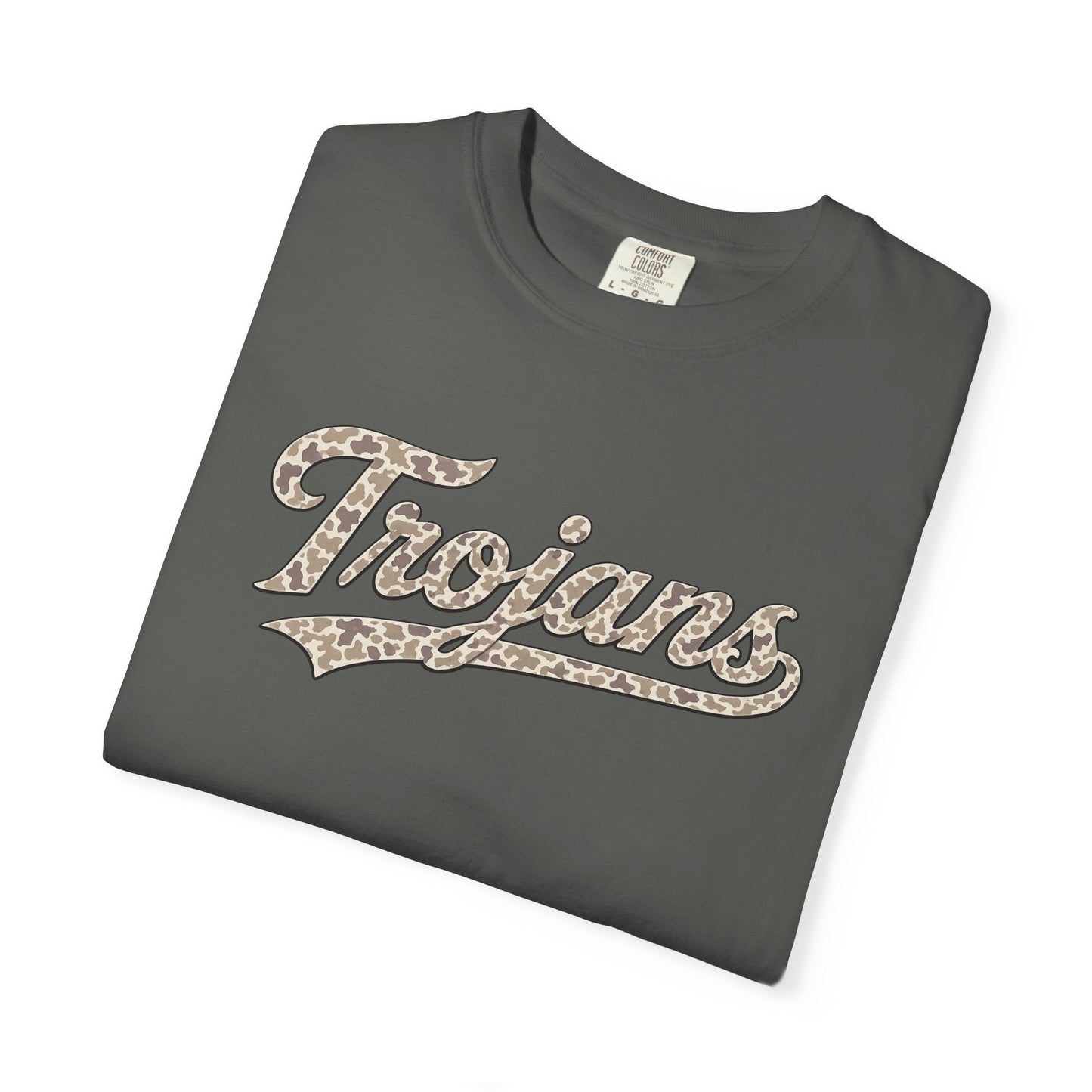 COMFORT COLORS - Trojans Leopard Script T-Shirt