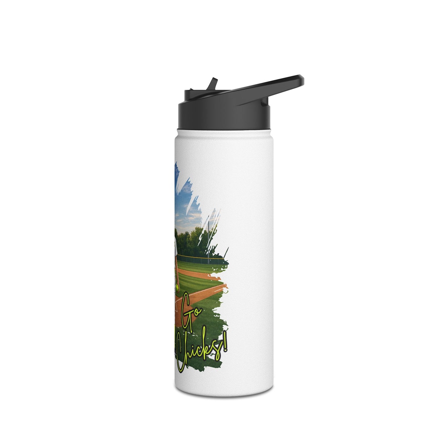 *** NEED TO PERSONALIZE THIS ? - DO NOT ORDER THIS PRODUCT - EMAIL ME @REFININGFAITHCOMPANY@GMAIL.COM - Softball Player Personalized Stainless Steel Water Bottle — Custom Name & Number