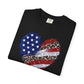 COMFORT COLORS - Patriotic Leopard Flag Heart T-Shirt — American Flag Heart Graphic Tee