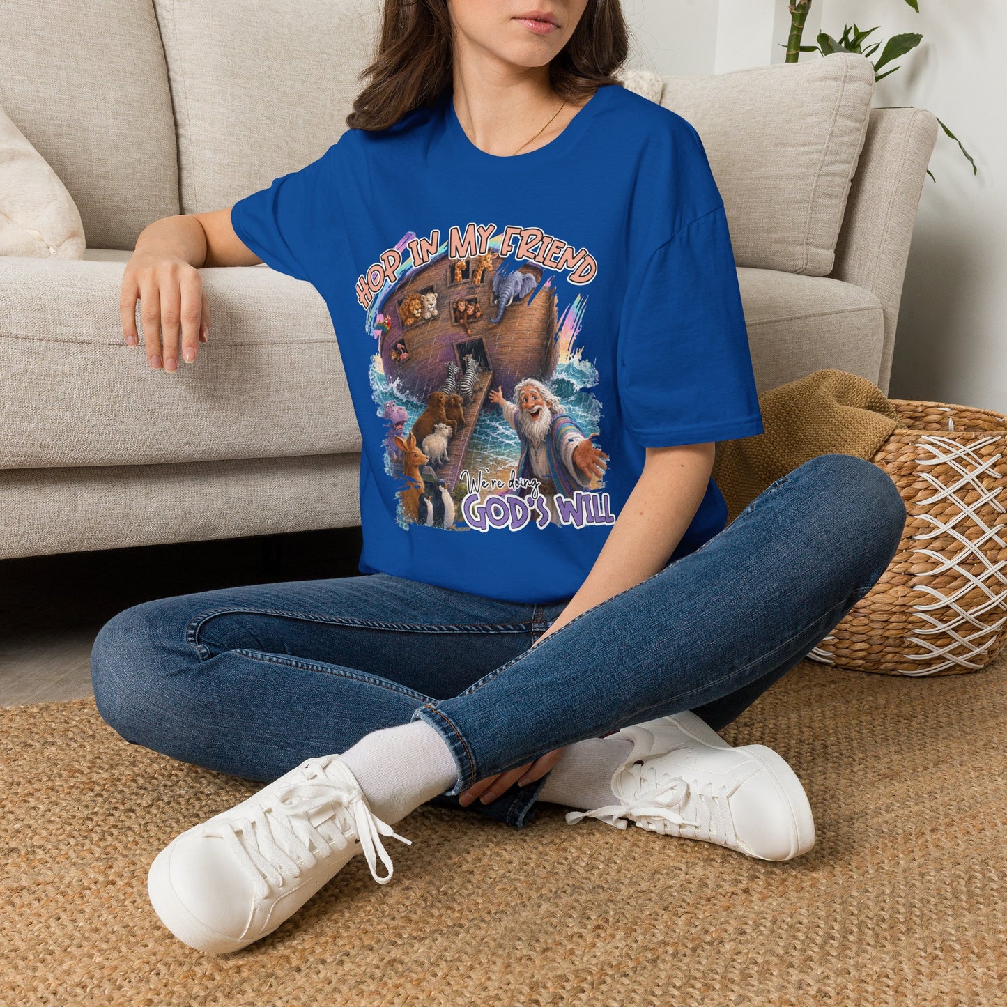 GILDAN - Hop In My Friend T-Shirt — Cute Noah’s Ark Animal Graphic Tee