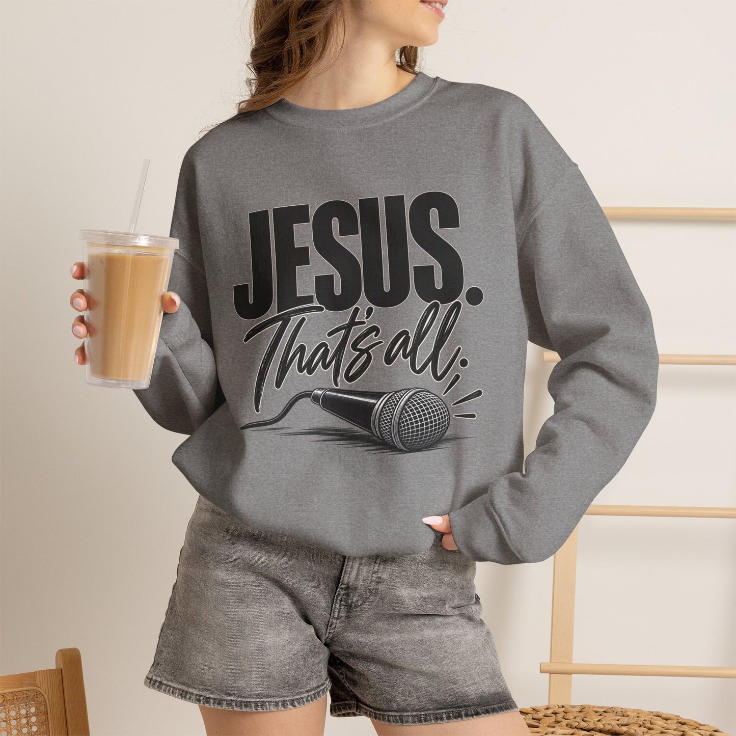 GILDAN - Crewneck Sweatshirt — "Jesus. That's All." Graphic Christian Pullover