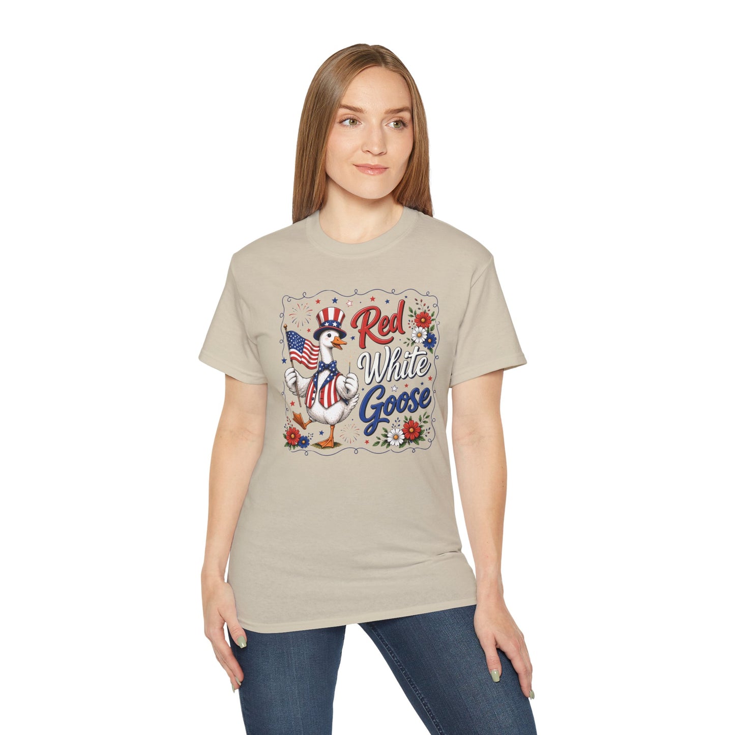 Patriotic "Red White Goose" Tee