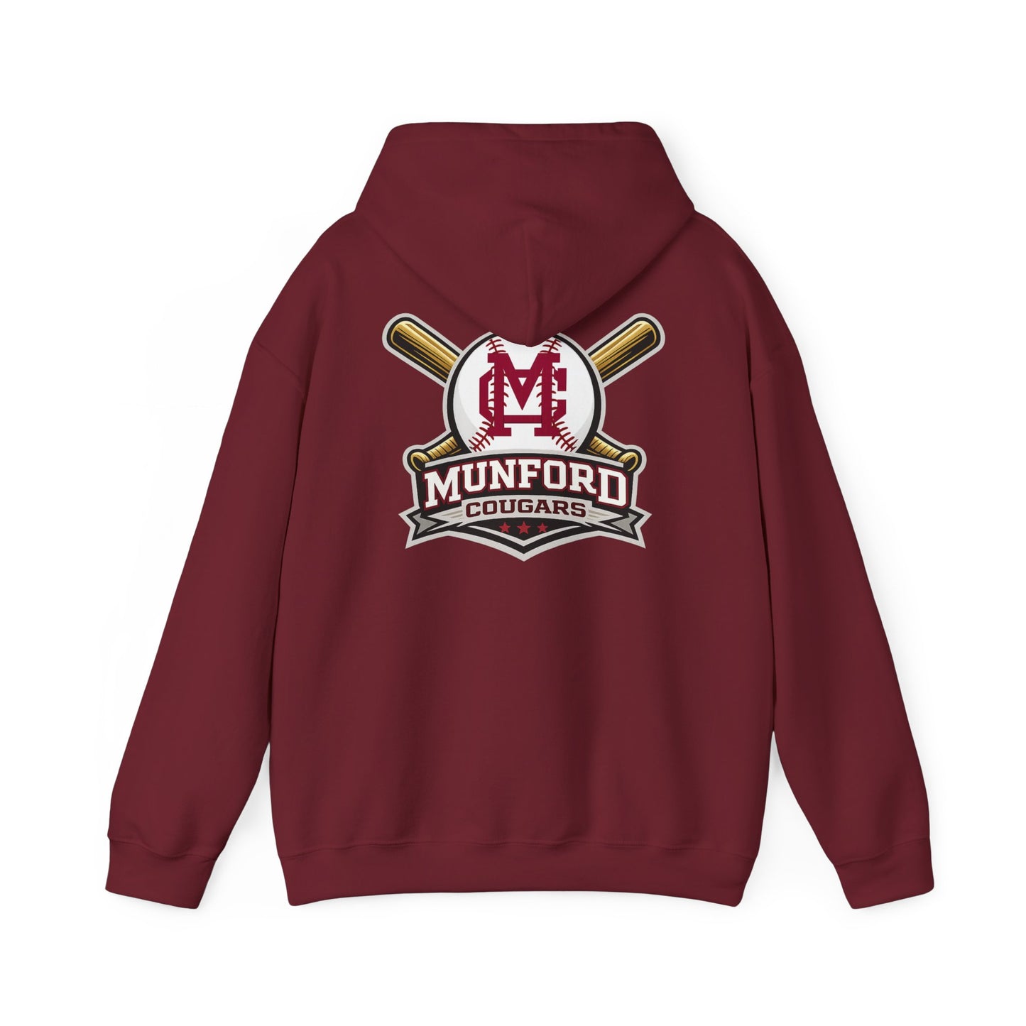 Munford Cougars Baseball Adult Hoodie | Munford M Logo Sweatshirt